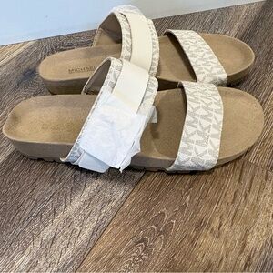 Michael Kors Mylah Logo and Leather Sandal New Sz 7.5